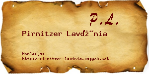 Pirnitzer Lavínia névjegykártya